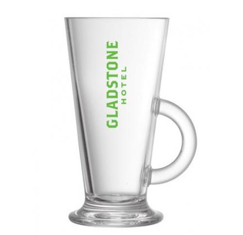 Customised Tall Latte Glass Mugs 10oz 290ml  Toughened Glass With Handle